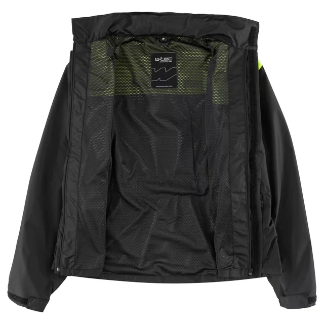 Kurtka motocyklowa przeciwdeszczowa W-TEC Rinstop ∙ wodoodporna ∙ odblaskowa Visionight ∙ ripstop ∙ mesh ∙ lekka kompaktowa - Czarny-fluo