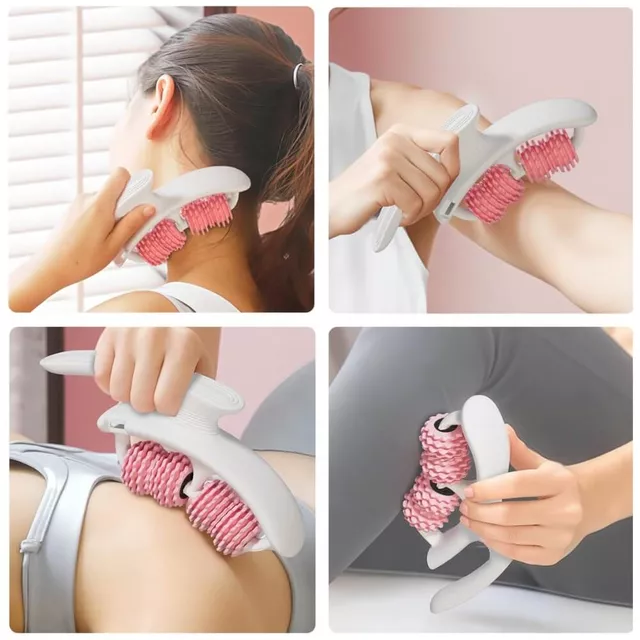 Masażer wielofunkcyjny inSPORTline Alesaki ∙ 8 rolek masujących ∙ ergonomiczny kształt ∙ lekka konstrukcja ∙ materiał tpr