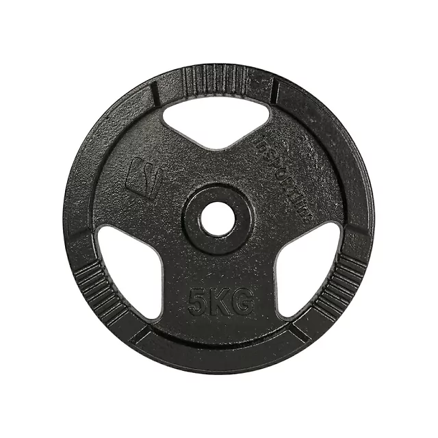 Obciążenie żeliwne inSPORTline Hamerton Black 5 kg ∙ otwór 30 mm ∙ praktyczne uchwyty ∙ odporna powłoka