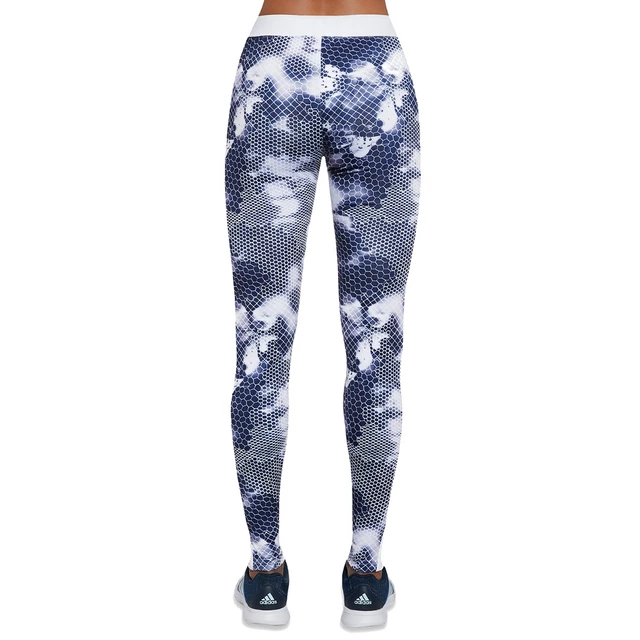 Damskie sportowe legginsy BAS BLACK Code - Biało-niebieski