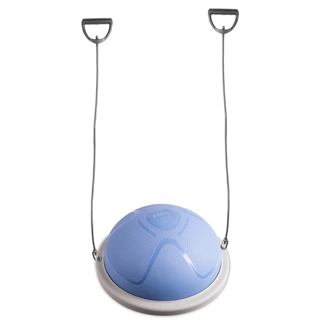 Platforma balansująca inSPORTline Dome Compact ekspanderami ∙ z gumowymi ekspanderami ∙ dwustronna ∙ regulacja ciśnienia ∙ z pompką w zestawie - Różowy - Niebiesko-szary