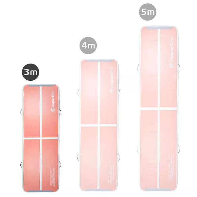 Ścieżka akrobatyczna do ćwiczeń Airtrack inSPORTline Airstunt 300x100x10 cm pink