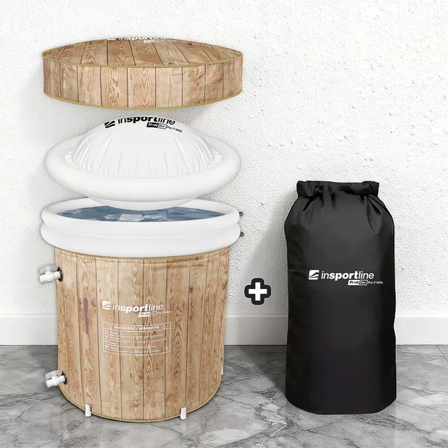 Przenośna balia do morsowania wanna inSPORTline FrostZen Pro II ∙ 375 l ∙ pięciowarstwowa izolacja ∙ dmuchana pokrywa ∙ lekka 4,9 kg