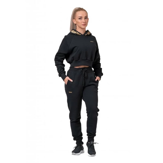 Bluza damska Nebbia Golden Crop 824 - Czarny
