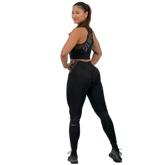Legginsy damskie z wysokim stanem Nebbia FIT Activewear 443 - Czarny