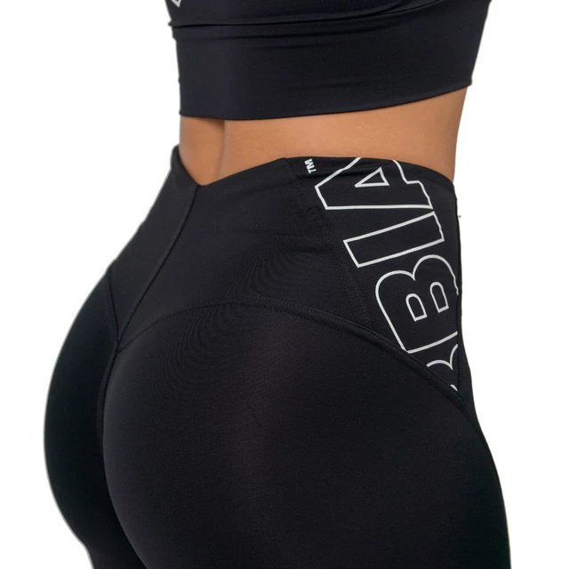 Legginsy damskie z wysokim stanem Nebbia FIT Activewear 443 - Czarny