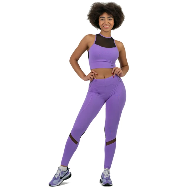 Legginsy damskie z wysokim stanem Nebbia FIT Activewear 443 - Czarny