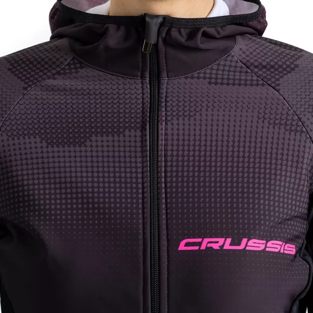 Damska bluzka sportowa rowerowa CRUSSIS CSW-099 - Czarno-różowy