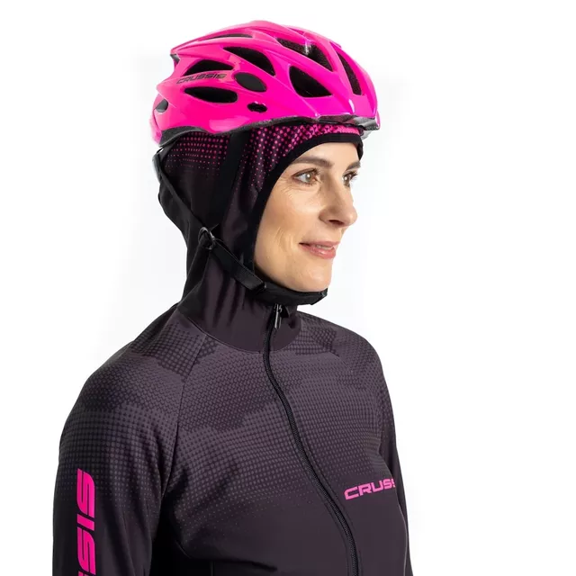 Damska bluzka sportowa rowerowa CRUSSIS CSW-099 - Czarno-różowy