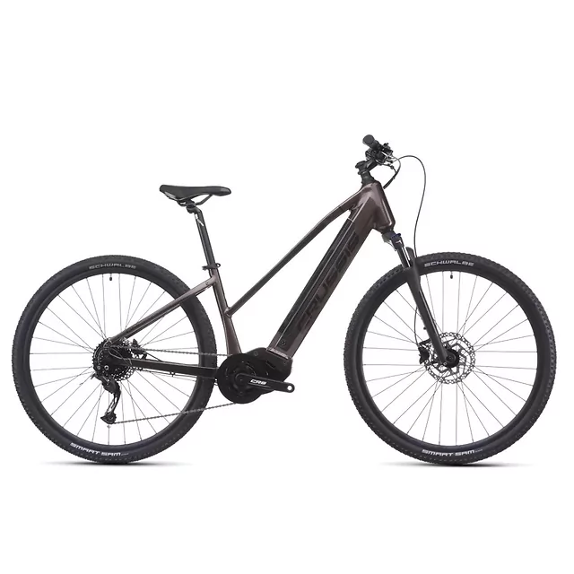 Damski crossowy rower elektryczny Crussis ONE-Cross Low 7.11 691Wh 28" - model 2026 ∙ silnik 75 Nm ∙ bateria 691 Wh ∙ napęd 9-biegowy