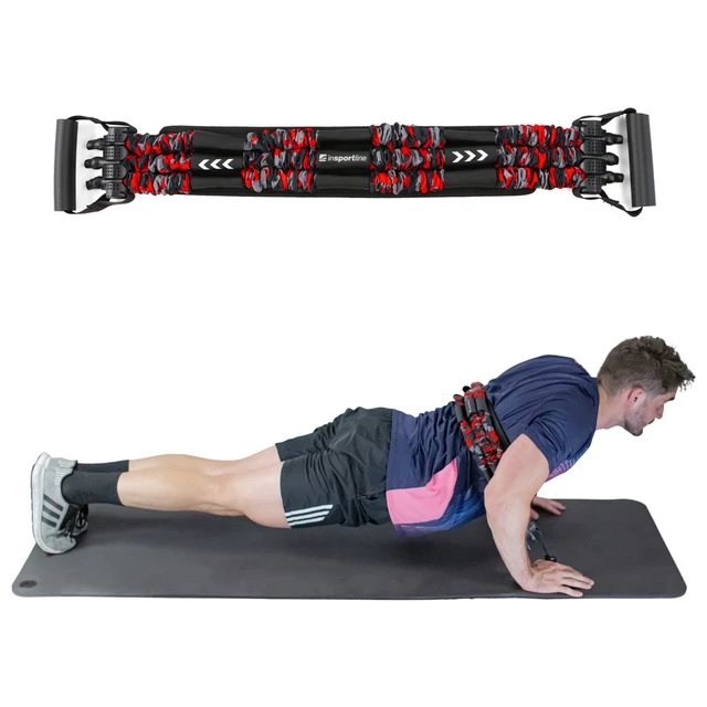 Ekspander regulowany inSPORTline Striker Triple ∙ opór 16–48 kg ∙ 3 gumy w ochronnych rękawach