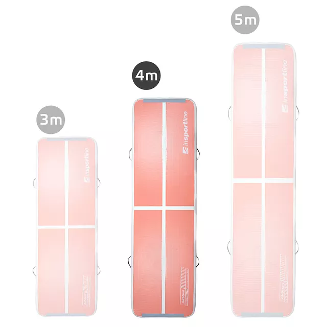Ścieżka akrobatyczna do ćwiczeń Airtrack inSPORTline Airstunt 400x100x10 cm pink