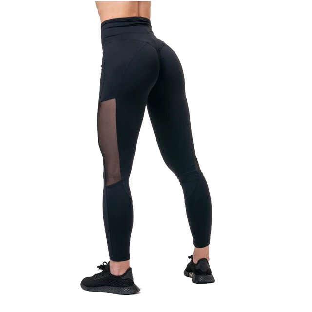 Damskie legginsy z wysokim stanem Nebbia Mesh 573 - Czarny