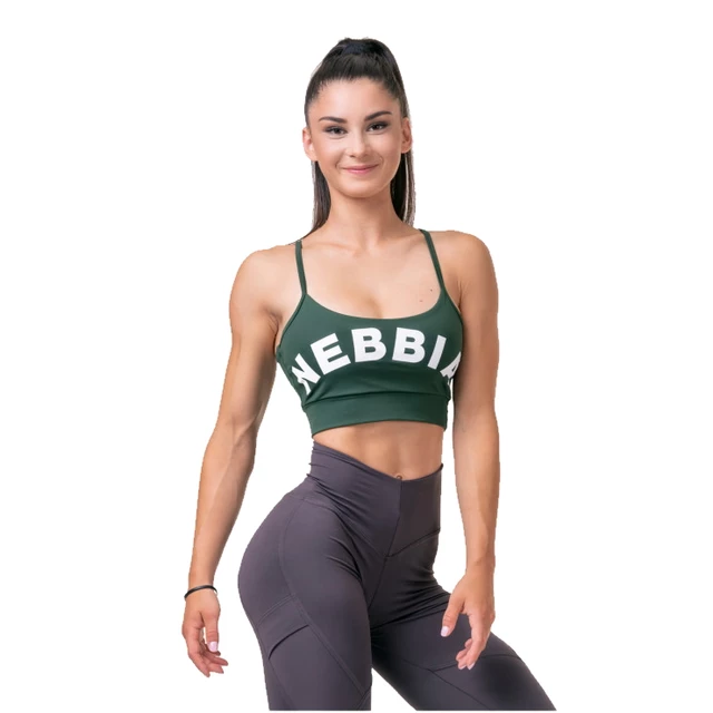 Biustonosz sportowy Nebbia Classic Hero 579 - Czarny - Ciemny zielony