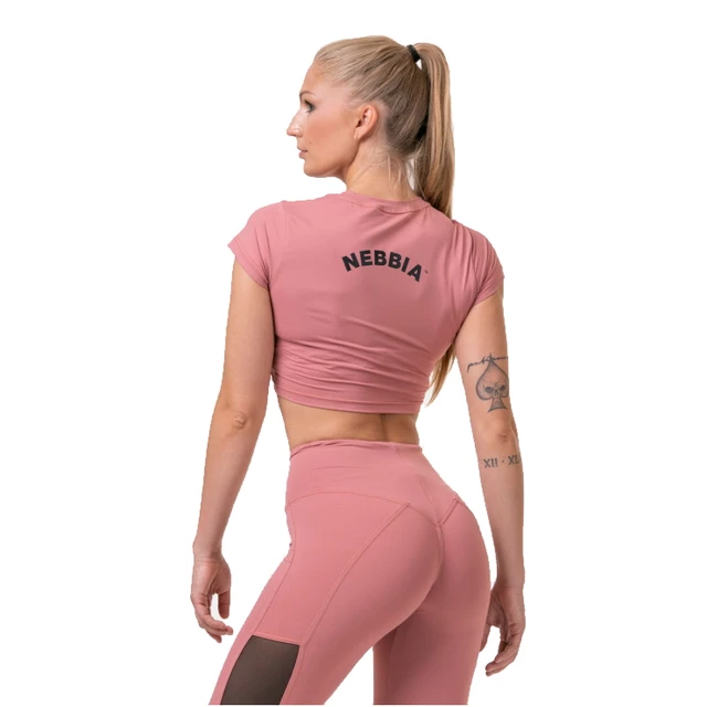 Krótki top damski z krótkim rękawem Nebbia Sporty Hero 584 - Marron 5
