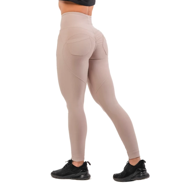 Damskie legginsy z wysokim stanem Nebbia Lifting Effect Bubble Butt 587 - Kremowy