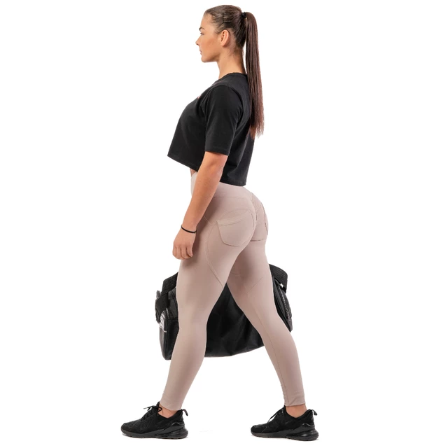 Damskie legginsy z wysokim stanem Nebbia Lifting Effect Bubble Butt 587 - Kremowy