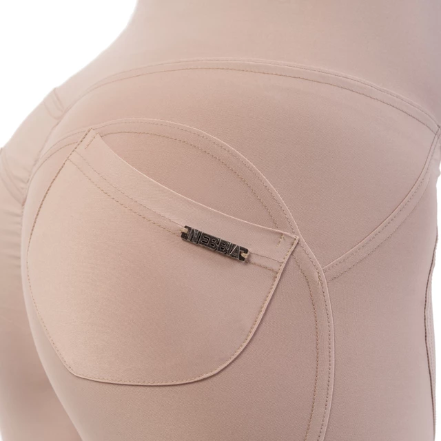 Damskie legginsy z wysokim stanem Nebbia Lifting Effect Bubble Butt 587 - Kremowy