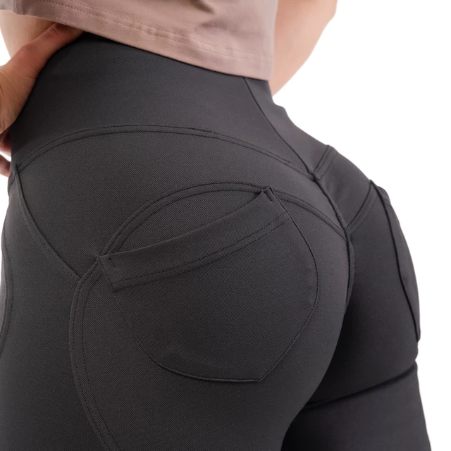 Damskie legginsy z wysokim stanem Nebbia Lifting Effect Bubble Butt 587 - Kremowy