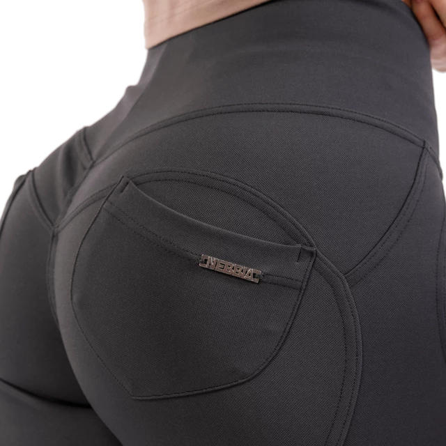 Damskie legginsy z wysokim stanem Nebbia Lifting Effect Bubble Butt 587 - Kremowy