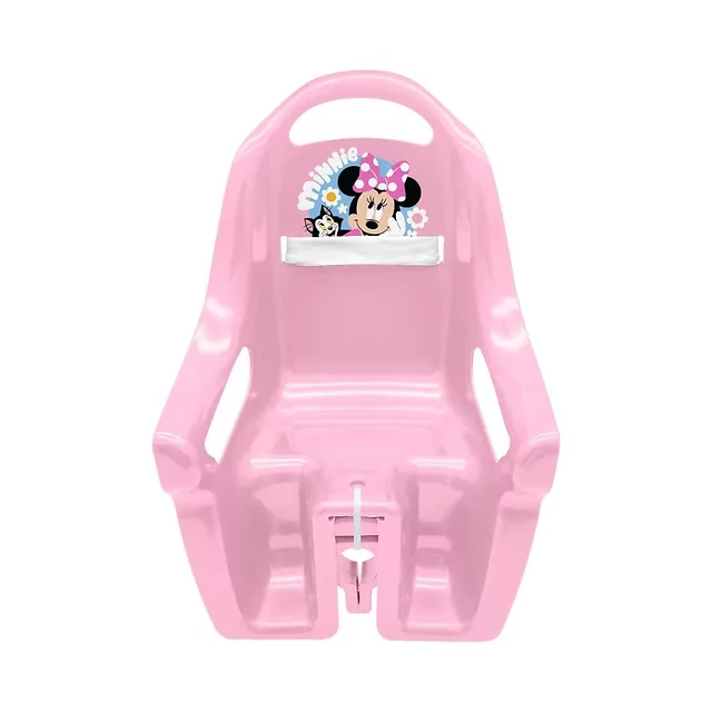 Fotelik rowerowy dla lalki Minnie Doll Carrier ∙ motyw Myszki Minnie ∙ uniwersalne mocowanie ∙ pasek zabezpieczający ∙ wytrzymałe tworzywo