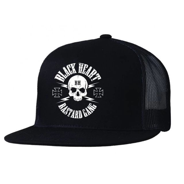 Czapka z daszkiem BLACK HEART Bastard Skull Trucker - Czarny - Czarny
