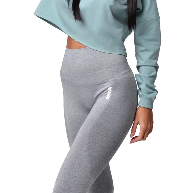 Damskie leginsy Boco Wear Sparkle Grey Melange Shape Push Up - Szary