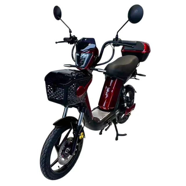 Skuter elektryczny W-TEC E-Greta II 12Ah 18" ∙ silnik 350 W ∙ zasięg do 50 km ∙ nośność 120 kg ∙ akumulator 15 Ah - Czarny - Czerwony