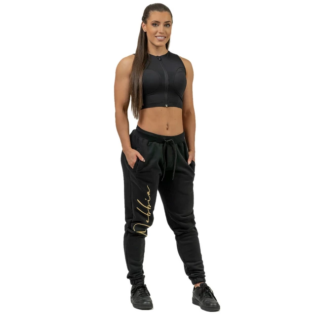 Damskie luźne spodnie dresowe Nebbia INTENSE Signature 846 - Black/Gold