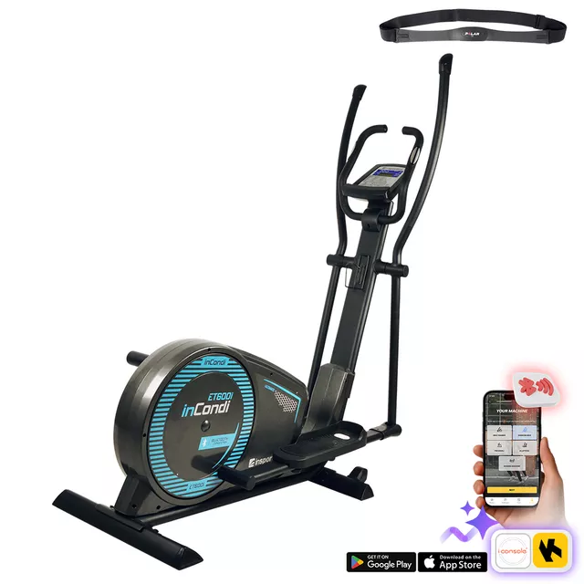 Profesjonalny orbitrek treningowy inSPORTline inCondi ET600i ∙ 16 stopni oporu ∙ nośność 200 kg ∙ cicha praca BeltDrive ∙ Bluetooth