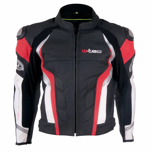 Męska skórzana kurtka motocyklowa W-TEC Velocity - Czarno-czerwony - Czarno-czerwony