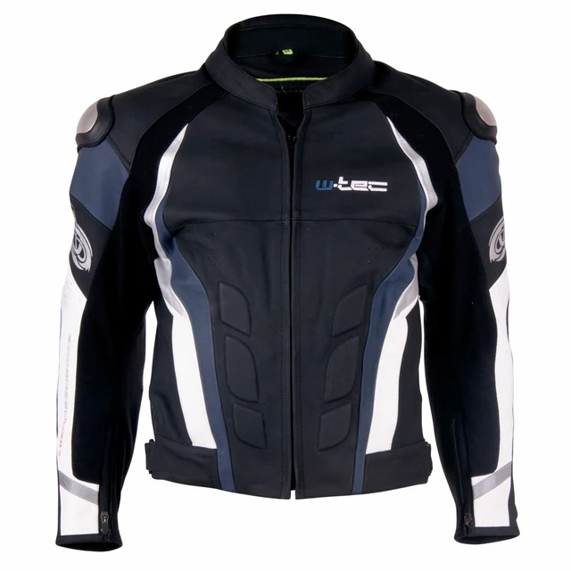 Męska skórzana kurtka motocyklowa W-TEC Velocity - Czarno-czerwony - Czarno-niebieski