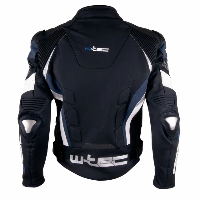 Męska skórzana kurtka motocyklowa W-TEC Velocity - Czarno-czerwony