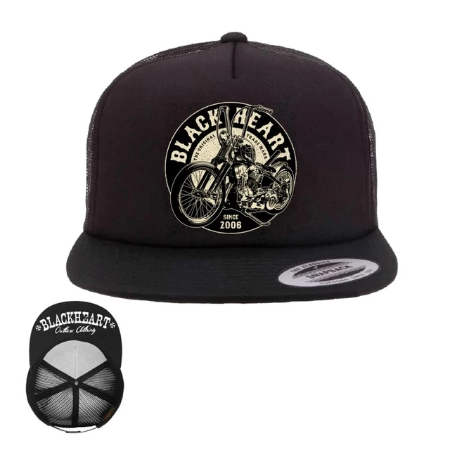Czapka z daszkiem BLACK HEART Chopper Trucker BLK - Czarny - Czarny