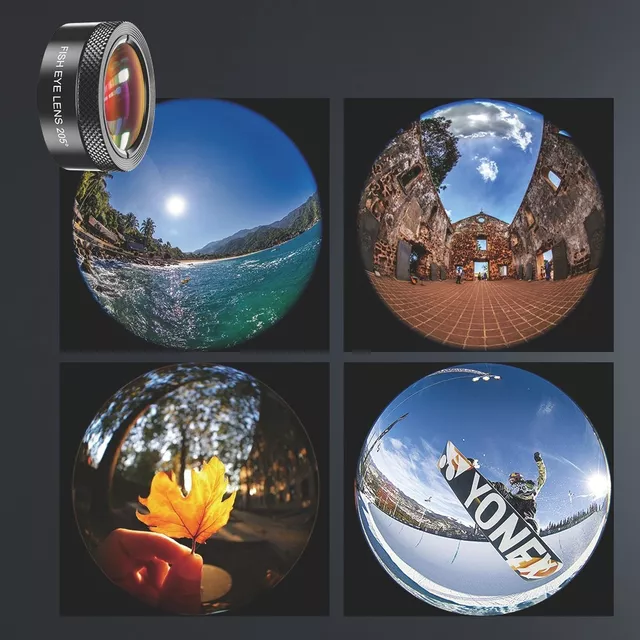 Teleobiektyw Apexel 4w1 z tripodem do smartfona ∙ zoom 22x optyczny ∙ makro 25x 1-3 cm ∙ rybie oko 205° ∙ szybki montaż klipsem