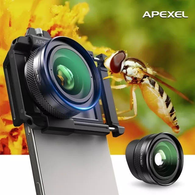 Apexel obiektyw makro zoom 10x-20x ∙ zmiennoogniskowy ∙ uniwersalny klips ∙ do iOS/Android ∙ lekki design