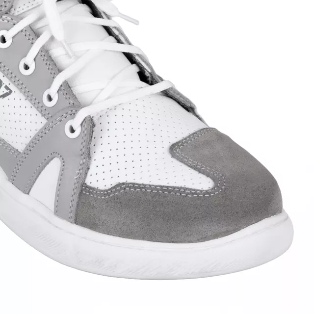 Buty motocyklowe W-TEC Arimes ∙ męskie ∙ wysoka cholewka ∙ ochrona kostek i pięt ∙ idealne na miasto ∙ antypoślizgowe - Biały szary