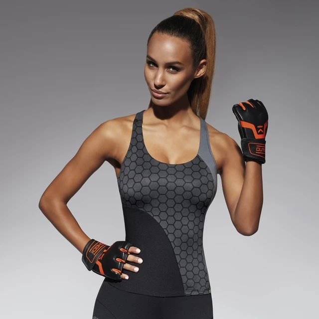 Damski top sportowy BAS BLACK Escape-Top 50 - Szaro-czarny