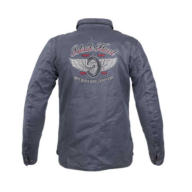 Woskowana koszula motocyklowa W-TEC Black Heart Ramon - Niebieski