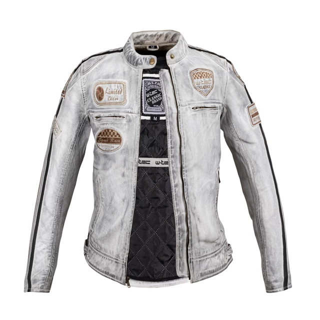 Damska skórzana kurtka motocyklowa W-TEC Sheawen Lady White New - Biały