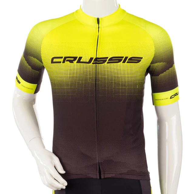 Koszulka kolarska z krótkim rękawem T-shirt Crussis CSW-056 - Czarny-fluo żółty - Czarny-fluo żółty