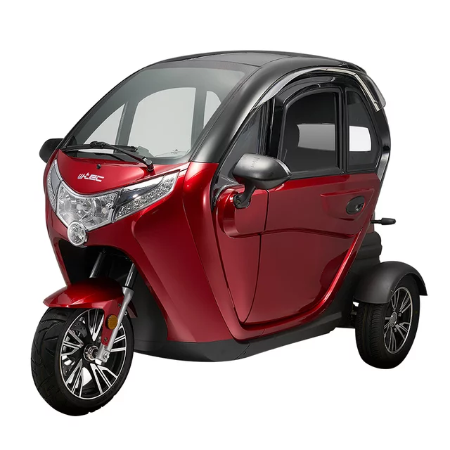 Elektryczny skuter zabudowany W-TEC Tukago ∙ trójkołowy ∙ mikropojazd ∙ 45 km/h ∙ zasięg 50 km ∙ nośność 240 kg ∙ kamera cofania ∙ ogrzewanie - Czarny - Czerwony