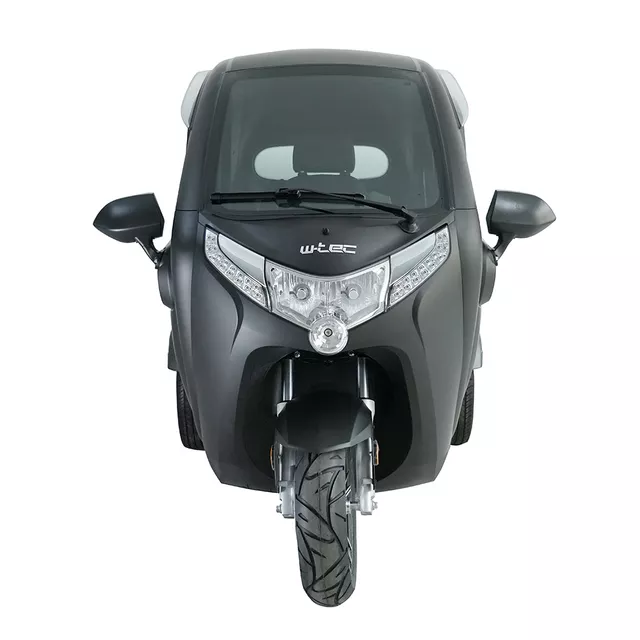 Elektryczny skuter zabudowany W-TEC Tukago ∙ trójkołowy ∙ mikropojazd ∙ 45 km/h ∙ zasięg 50 km ∙ nośność 240 kg ∙ kamera cofania ∙ ogrzewanie - Czarny