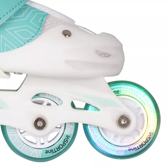 Łyżworolki regulowane dziecięce inSPORTline Tealero kółkami LED ABEC-7