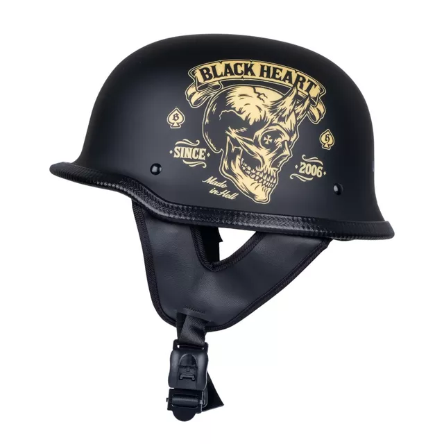 Kask motocyklowy otwarty W-TEC Feldberg ∙ vintage ∙ lekki 880 g ∙ skorupa ABS ∙ DOT ∙ matowy - Czarny