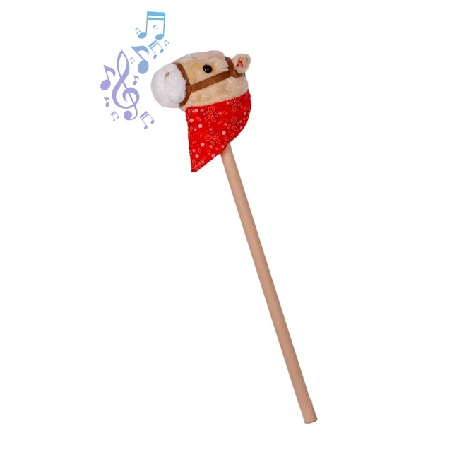 Hobby Horse koń na kiju z dźwiękiem inSPORTline Ferdino - Beżowy - Beżowy
