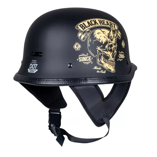 Kask motocyklowy otwarty W-TEC Feldberg ∙ vintage ∙ lekki 880 g ∙ skorupa ABS ∙ DOT ∙ matowy - Czarny