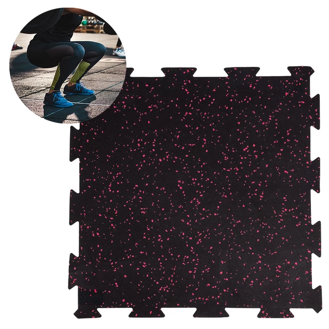 Mata ochronna pod sprzęt inSPORTline Puzeko 50x50x1 cm - Czarno-czerwony