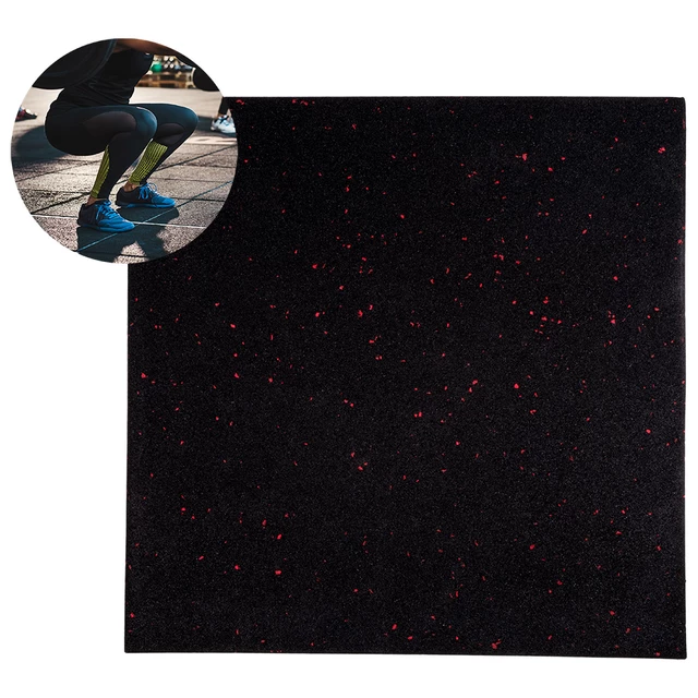 Mata ochronna pod sprzęt inSPORTline Proteko II 50x50x3 cm - Czarno-czerwony - Czarno-czerwony