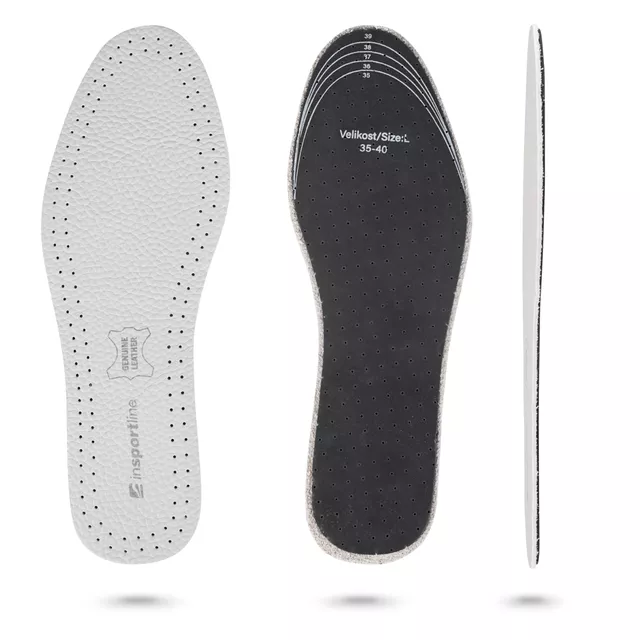 Skórzane wkładki do butów inSPORTline Londys ∙ oddychające ∙ termoregulacja stóp ∙ neutralizacja zapachów